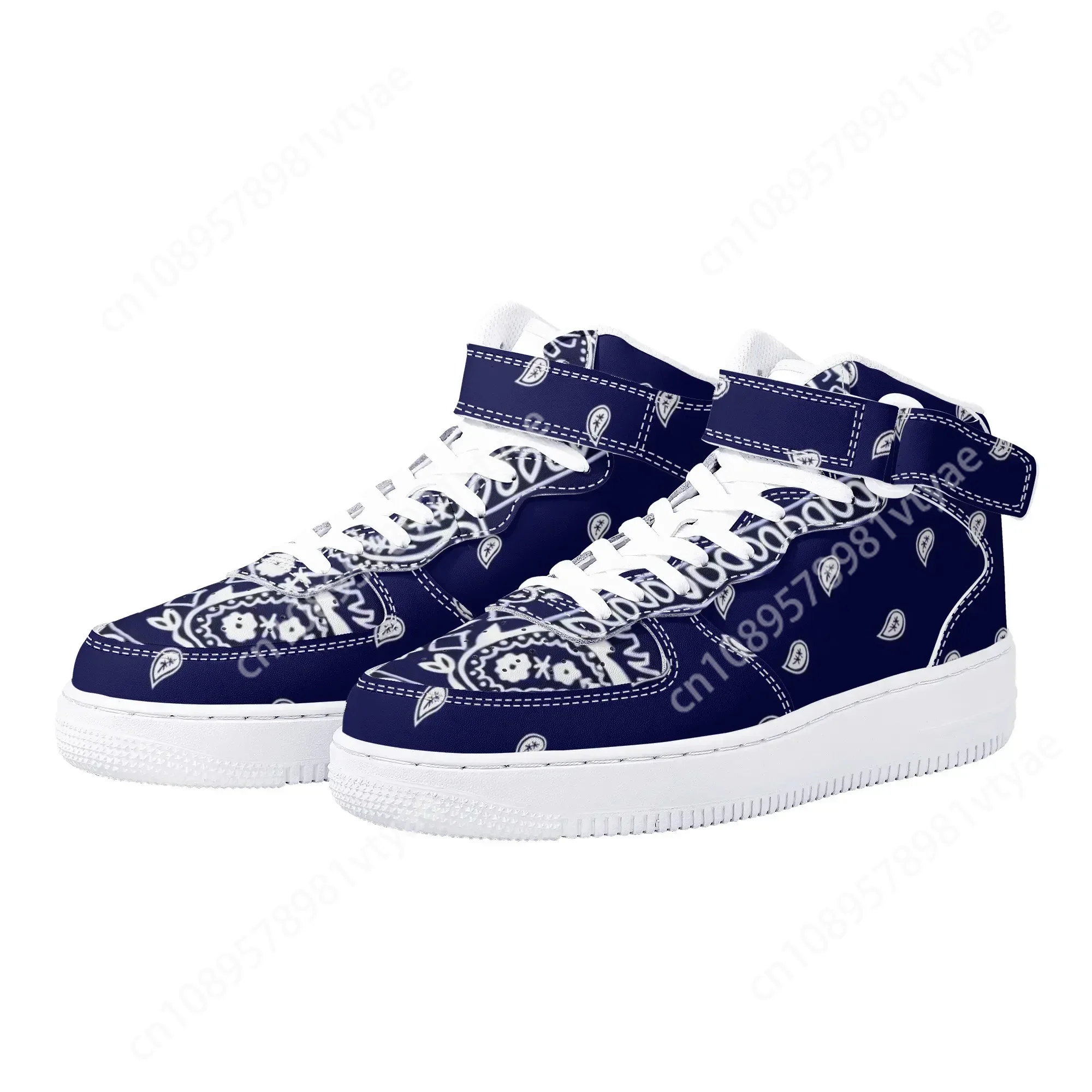 Breathable Mesh Athletic Shoes - Neuheiten Bandana Print Männer Basketball Turnschuhe