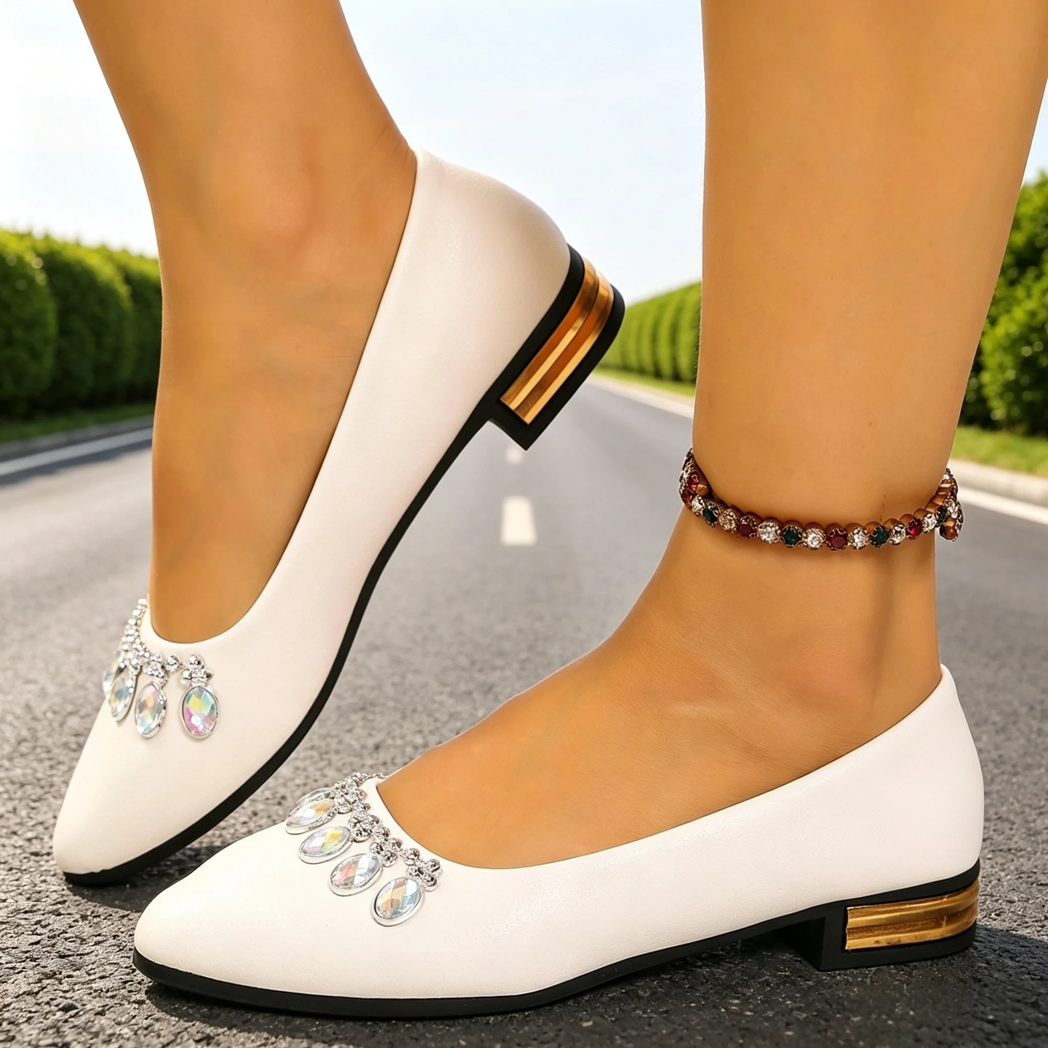 Sneakers - Damen Flache Schuhe mit Spitzer Zehenpartie,