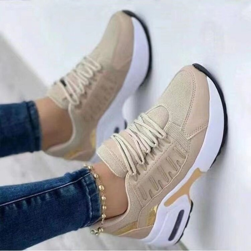 Breathable Mesh Athletic Shoes - Damenmode-Sneaker mit Plateau, Luftpolster, atmungsaktives Mesh,