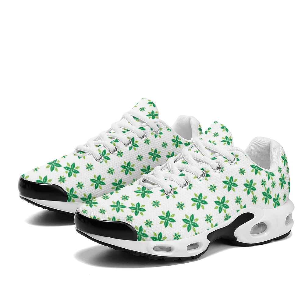 Breathable Mesh Athletic Shoes - Vierblättriges Kleeblatt-Print-Design, lässige, luftgepolsterte Schuhe, atmungsaktives