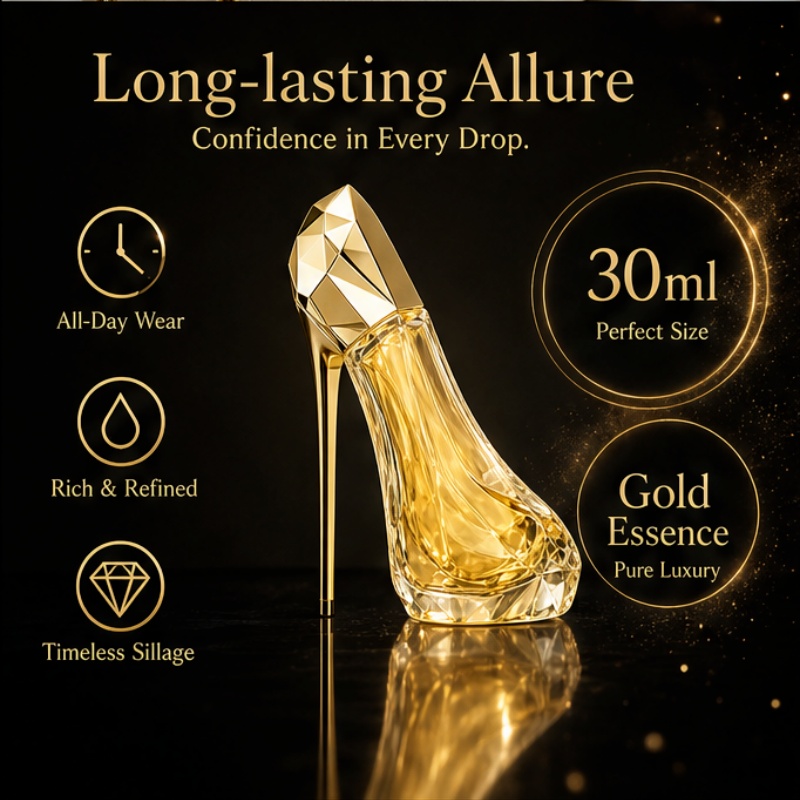 Luxuriöses goldenes Damenparfü – Heels Bewertung und Preis