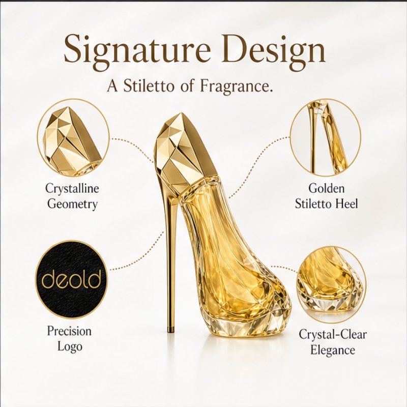 Luxuriöses goldenes Damenparfü – Heels Bewertung und Preis