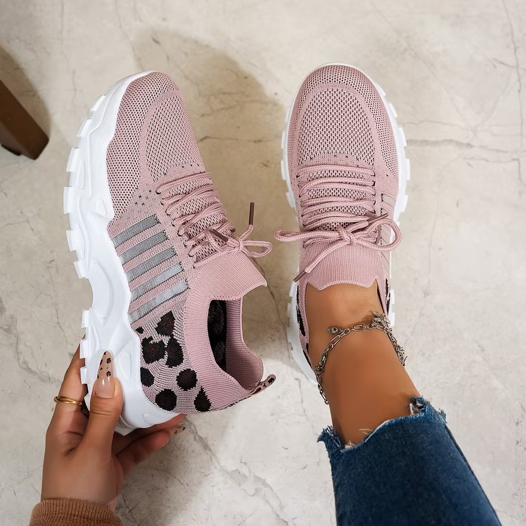 Damen Frühling Herbst Gestrick – Knit Fabric Lace Up Sneakers Bewertung und Preis