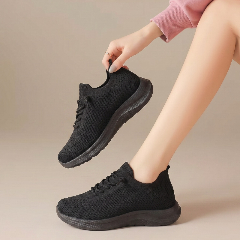 Sommerliche Damen-Sneaker aus  – Knit Fabric Lace Up Sneakers Bewertung und Preis
