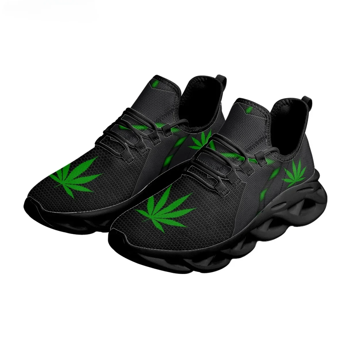 Grüne Sneaker mit Cannabisblät – Breathable Mesh Athletic Shoes Bewertung und Preis